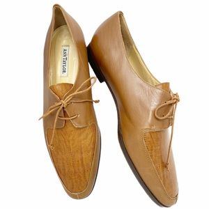 Ann Taylor Oxfords Vintage Italian Leather Brown 8
